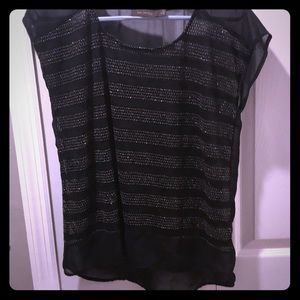 Sheer black with gold detail shirt